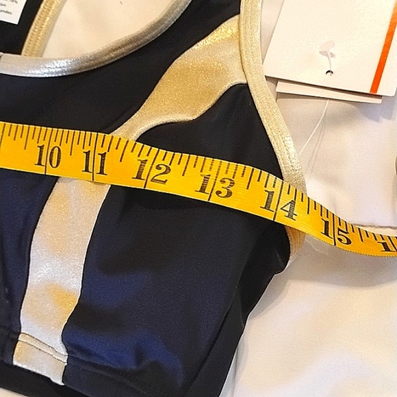 Sports Illustrated Women's Racerback Tank Black & Gold Bra, Size: S, NWT - Picture 10 of 11